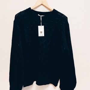 Black Sweater With Balloon Sleeves